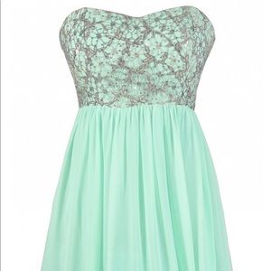 NWT Mint green beaded strapless dress size large